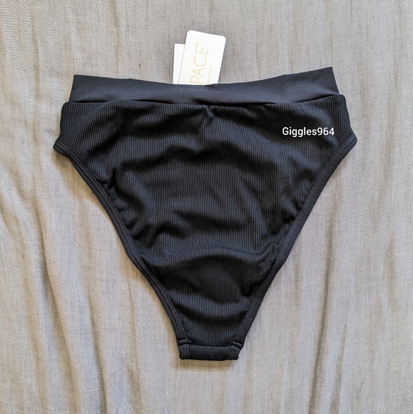 L*Space Lee Lee Frenchi Bikini Set Black Ribbed - Picture 8 of 14